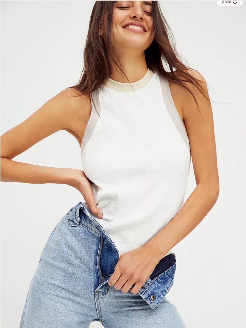 Free People We The Free Cooper Tank – Neutral – Size Medium – NWOT